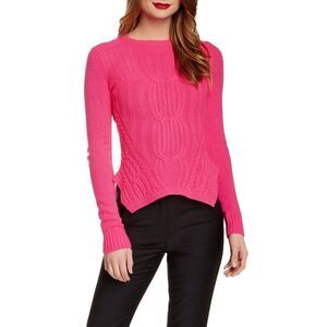 Ted Baker hot pink cable knit Daisuma long sleeve geometric jumper sweater